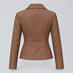 Women's Felix Leather Moto Jacket — Sepia — product-back