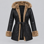 Women's Genevieve Belted Trench Jacket — Black Multi — product-front
