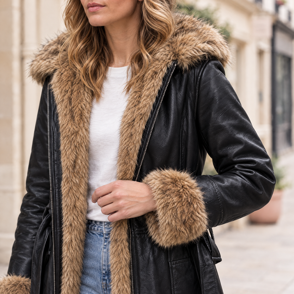 Women's Genevieve Belted Trench Jacket — Black Multi — sleeve-detail