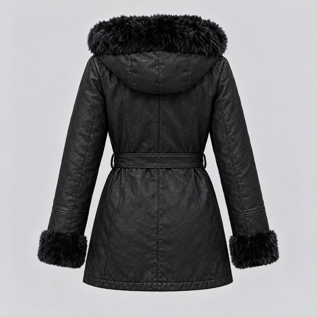 Women's Genevieve Belted Trench Jacket — Black — product-back