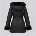 Women's Genevieve Belted Trench Jacket — Black — product-back