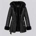 Women's Genevieve Belted Trench Jacket — Black — product-front