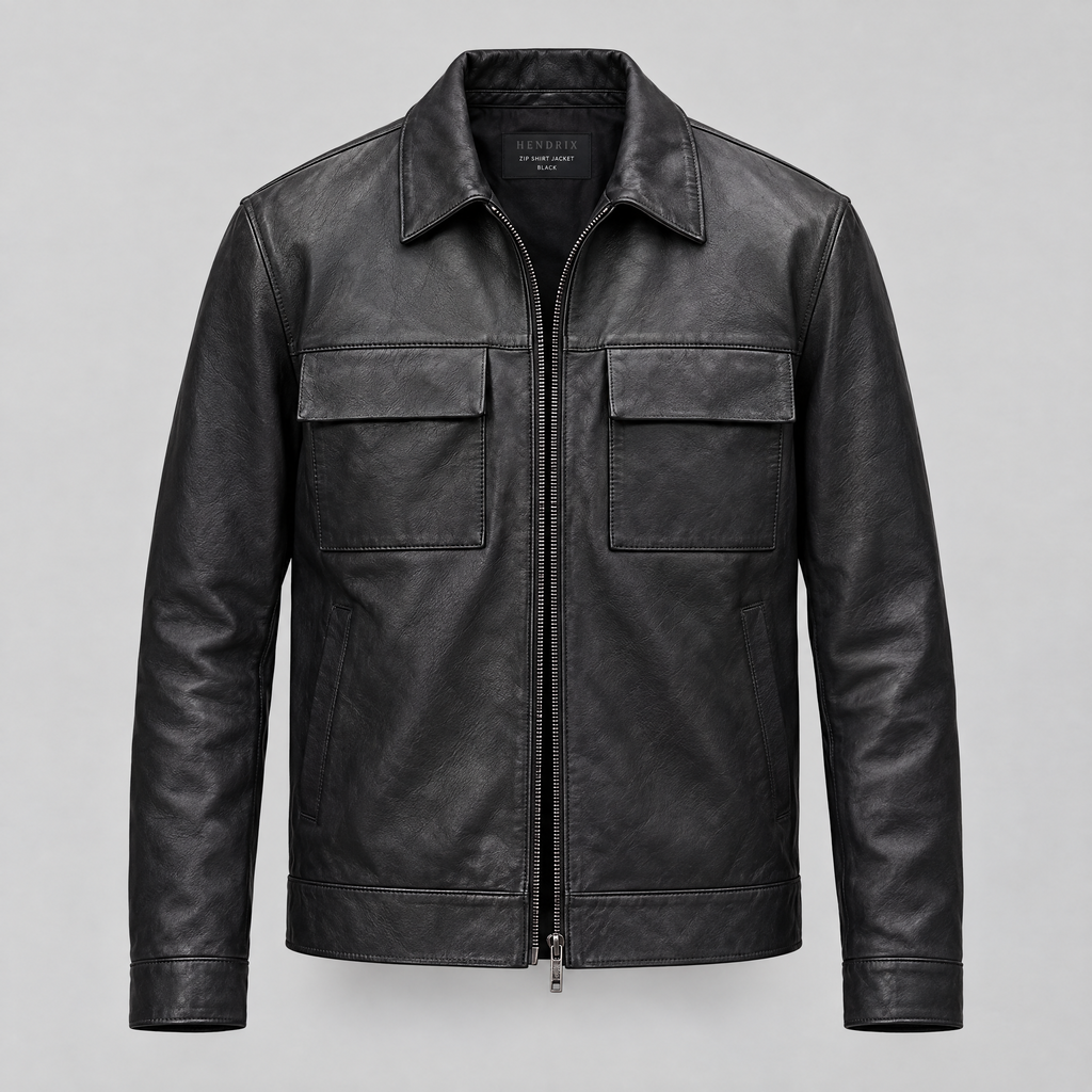 Men's Hendrix Zip Shirt Jacket — Black — product-front