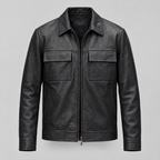 Men's Hendrix Zip Shirt Jacket — Black — product-front