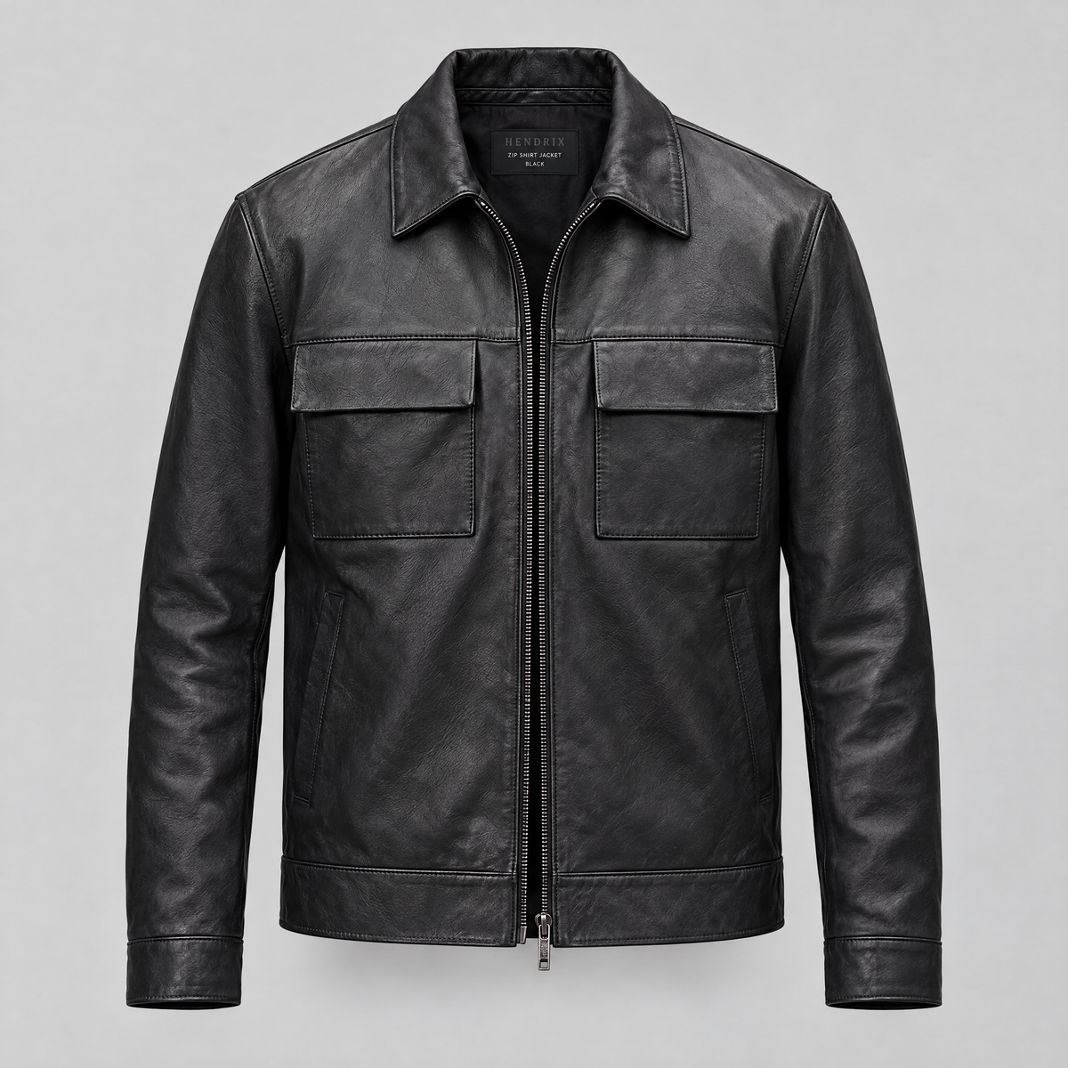 Men's Hendrix Zip Shirt Jacket — Black — product-front