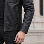 Men's Hendrix Zip Shirt Jacket — Black — sleeve-detail