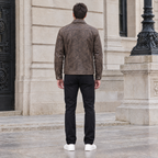 Men's Jonah Vintage Leather Shirt Jacket — Brown — full-body-back