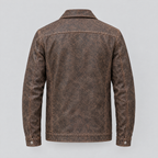 Men's Jonah Vintage Leather Shirt Jacket — Brown — product-back
