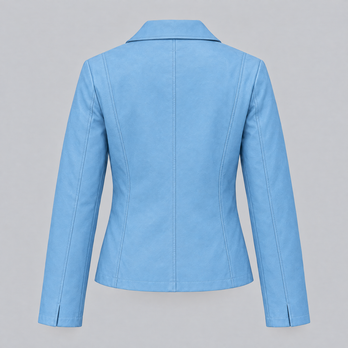 Women's Justine Shirt Collar Zip Jacket — Cornflower — product-back