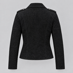 Women's Madeline Suede Quilted Moto Jacket — Black — product-back