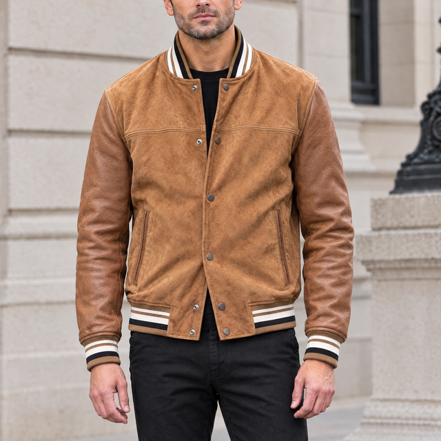 Men's Micah Vintage Suede Varsity Jacket
