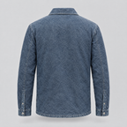 Men's Nolan Leather Denim Shirt Jacket — Medium Blue — product-back