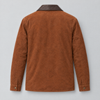 Men's Zion Colour Block Suede Shirt Jacket — Brown — product-back