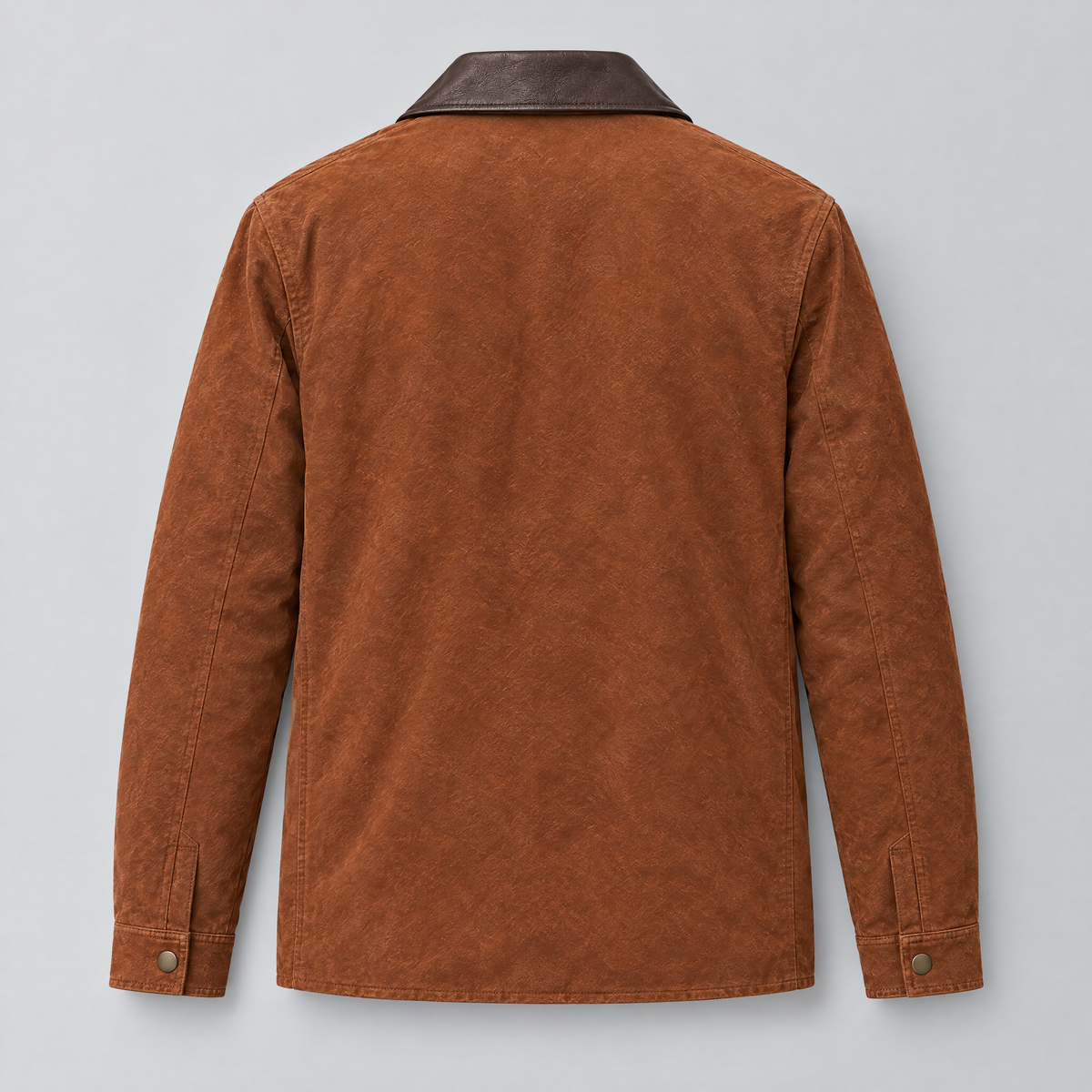 Men's Zion Colour Block Suede Shirt Jacket — Brown — product-back