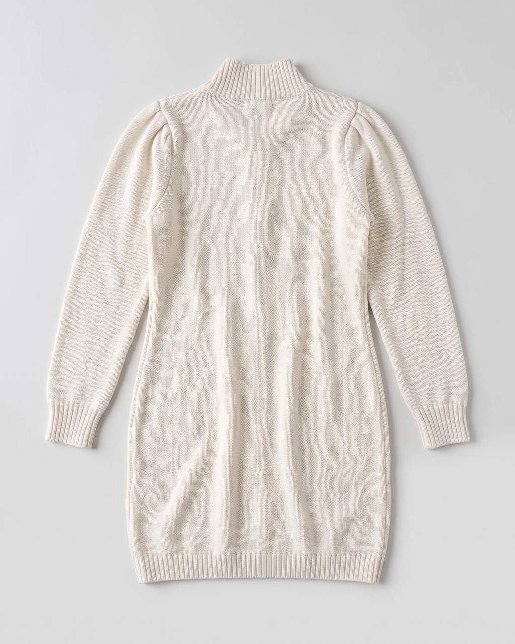 Ivory pearl-embellished mock-neck sweater dress