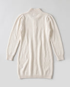 Ivory pearl-embellished mock-neck sweater dress