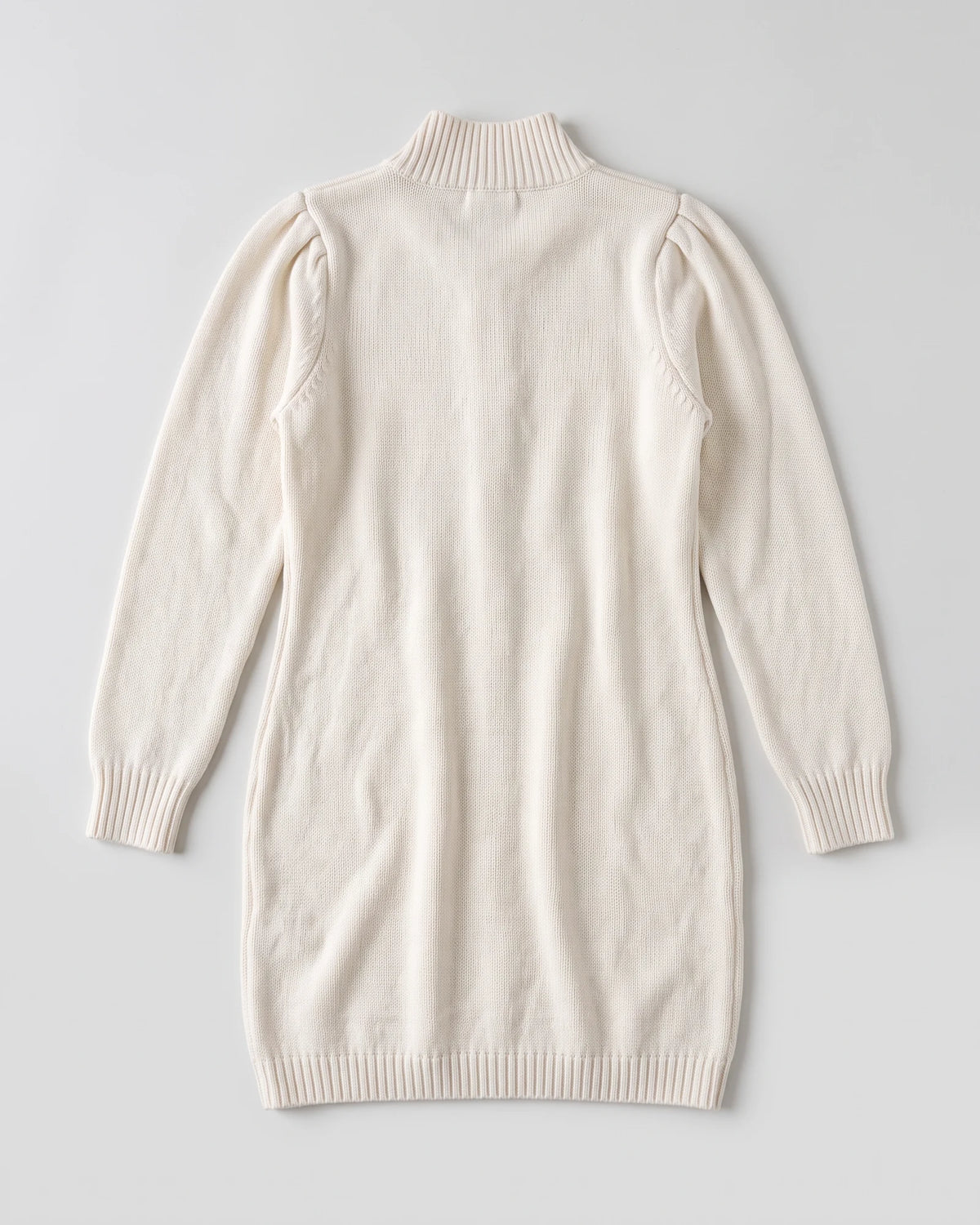 Ivory pearl-embellished mock-neck sweater dress