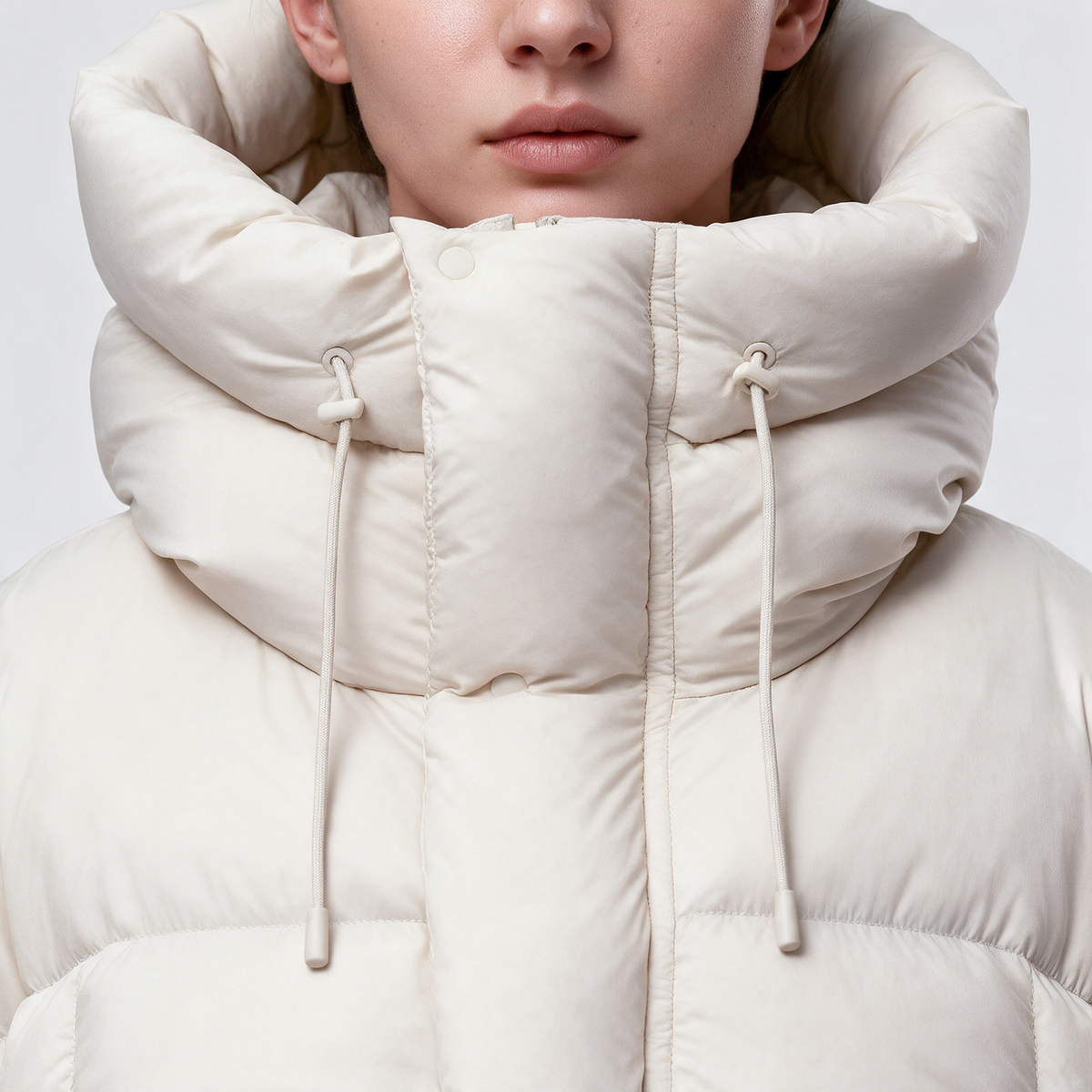 Women's Loose-Fit Hooded Puffer Jacket — feature detail