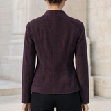 Women's Topstitched Faux Leather Zip Jacket