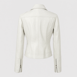 Women's Slim-Fit Lapel Faux Leather Moto Jacket