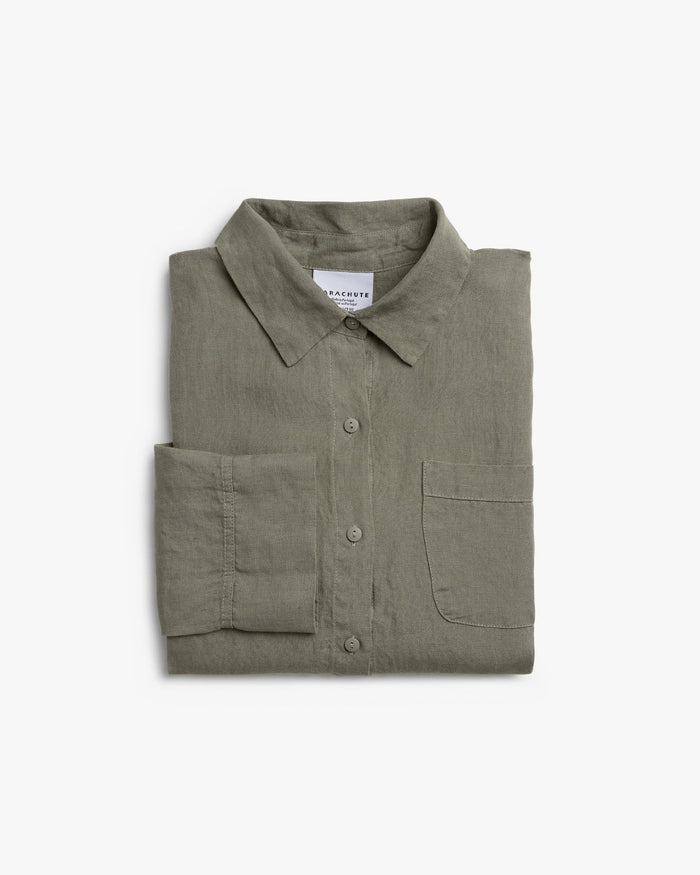 Women's Linen Lounge Top in Moss