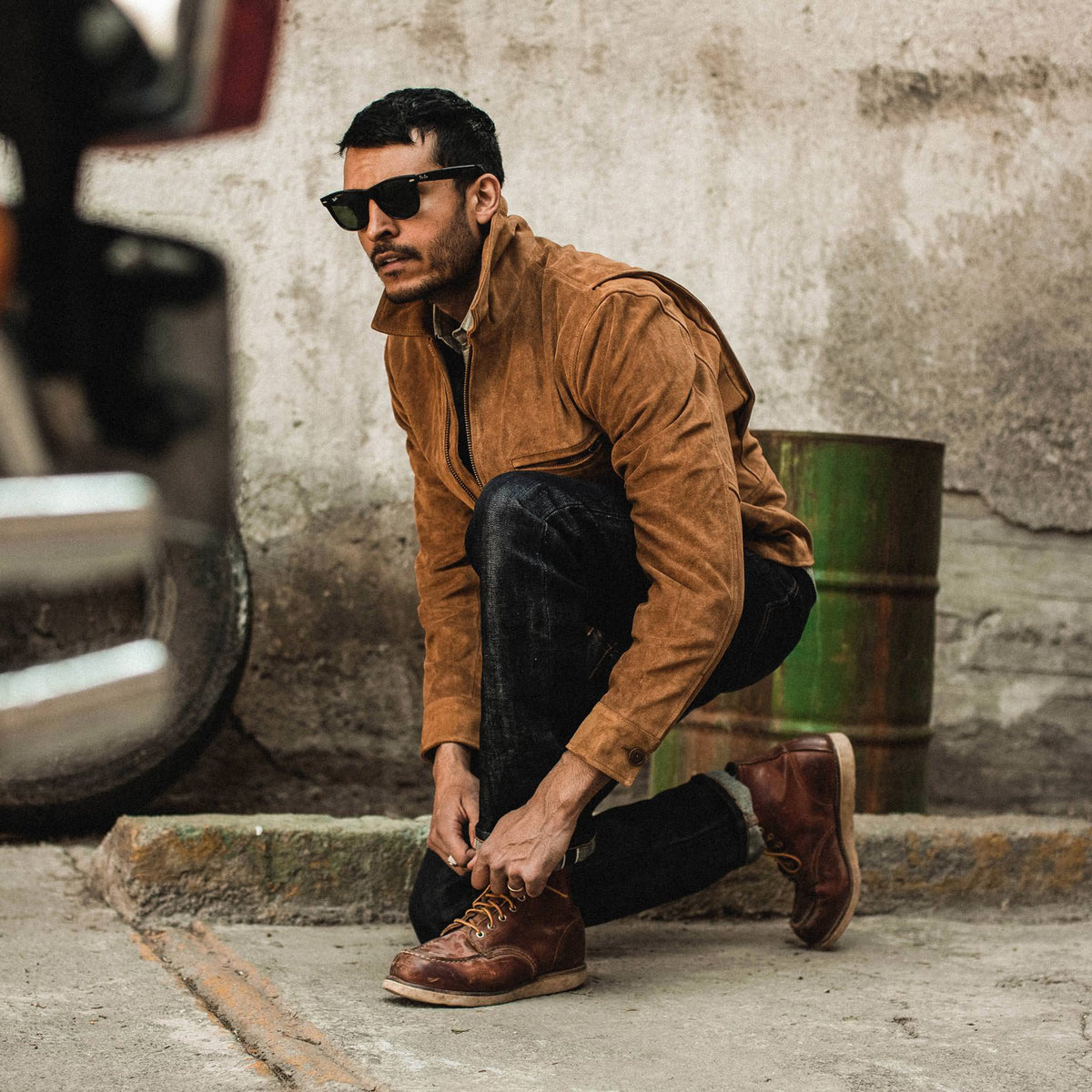 Men's The Wyatt Jacket in Cognac Suede