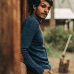 Men's The Hardtack Sweater in Navy Donegal