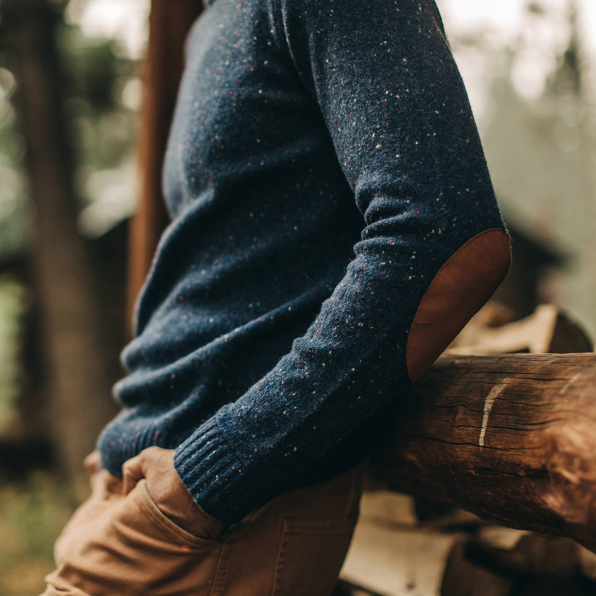 Men's The Hardtack Sweater in Navy Donegal