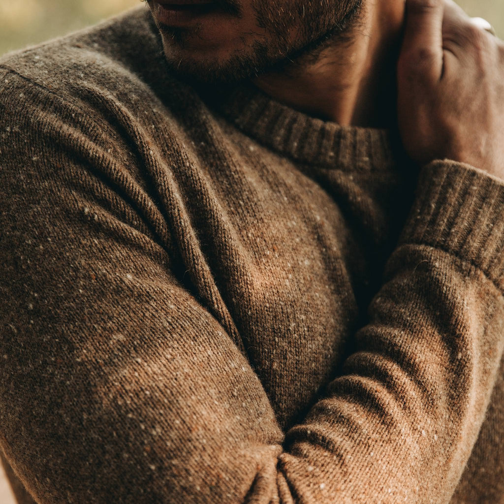 Men's The Hardtack Sweater in Oak Donegal