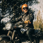 Men's The Band Collar Moto Jacket in Black Steerhide