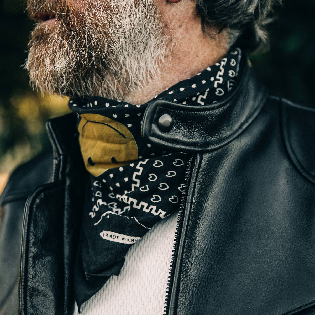 Men's The Band Collar Moto Jacket in Black Steerhide