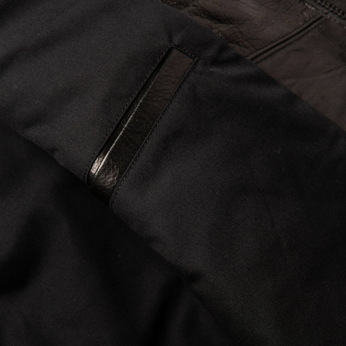 Men's The Band Collar Moto Jacket in Black Steerhide
