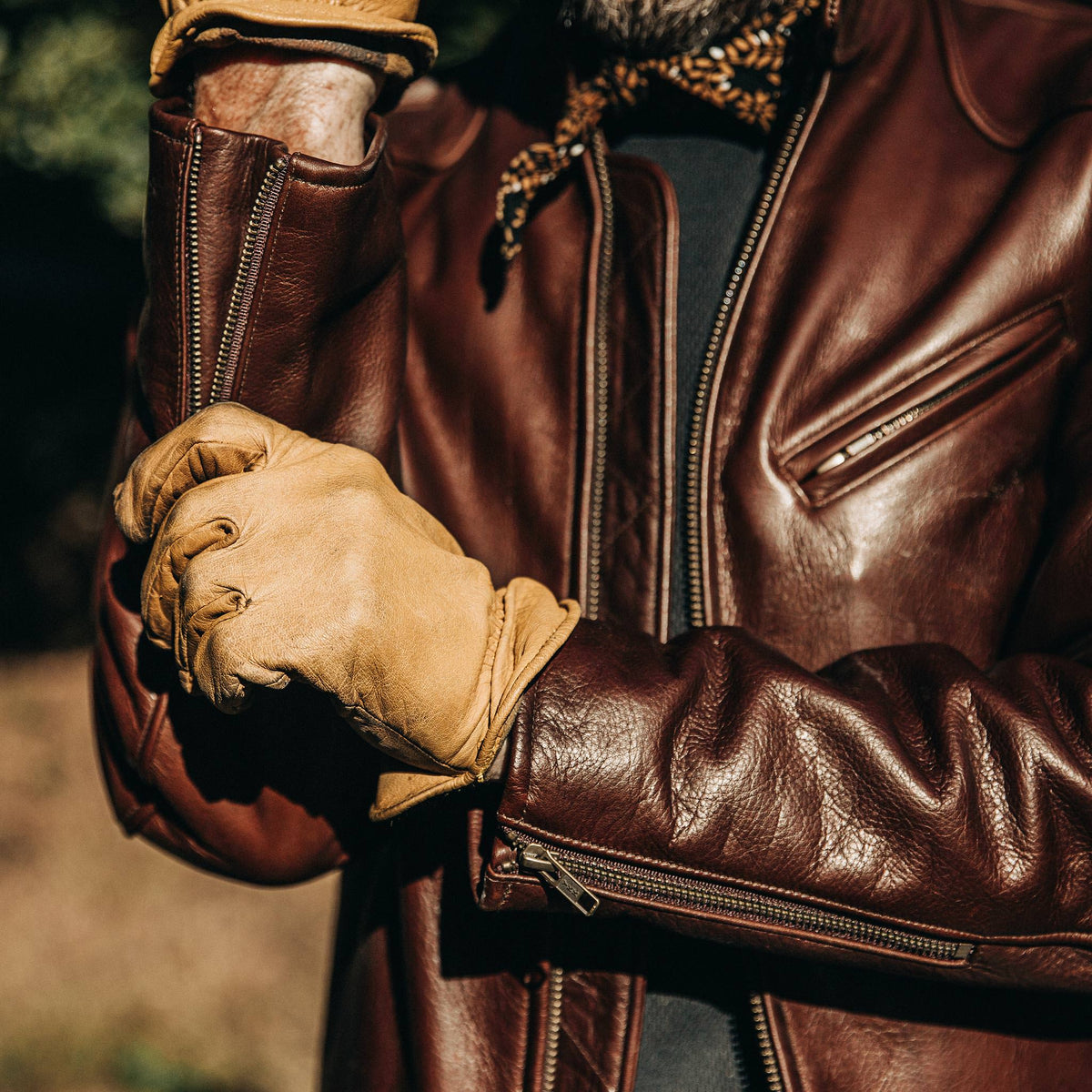 Men's The Band Collar Moto Jacket in Espresso Steerhide