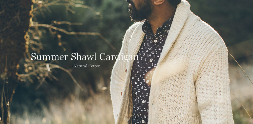 Men's The Shawl Cardigan in Natural Cotton — Sweater