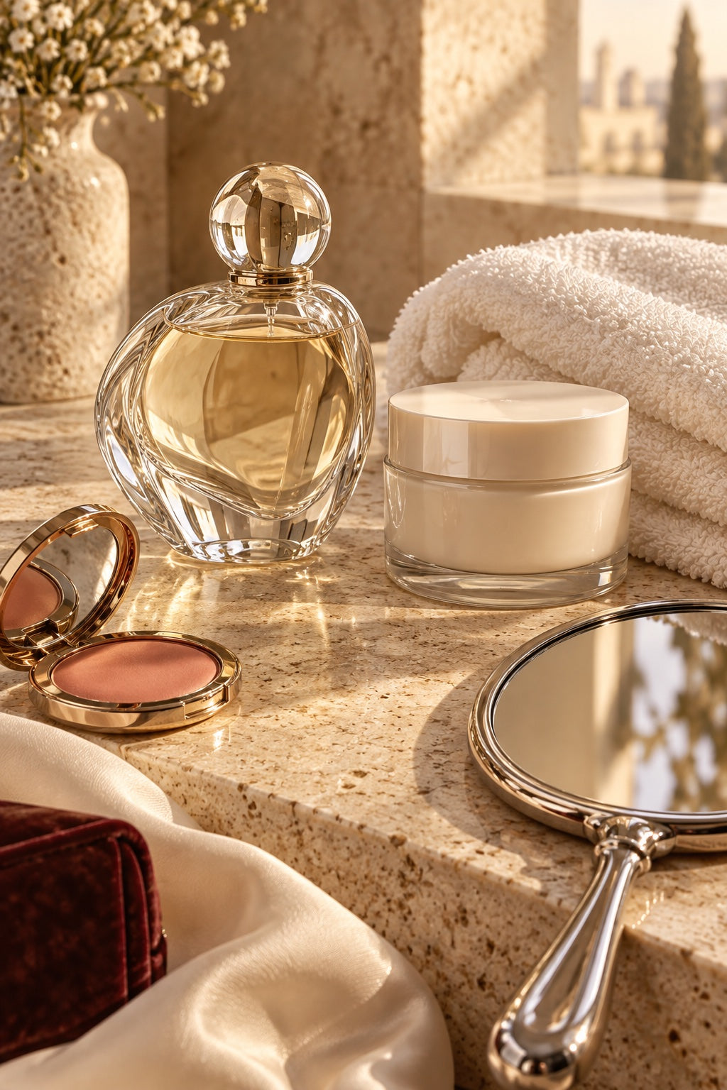 A considered beauty ritual in glass and stone